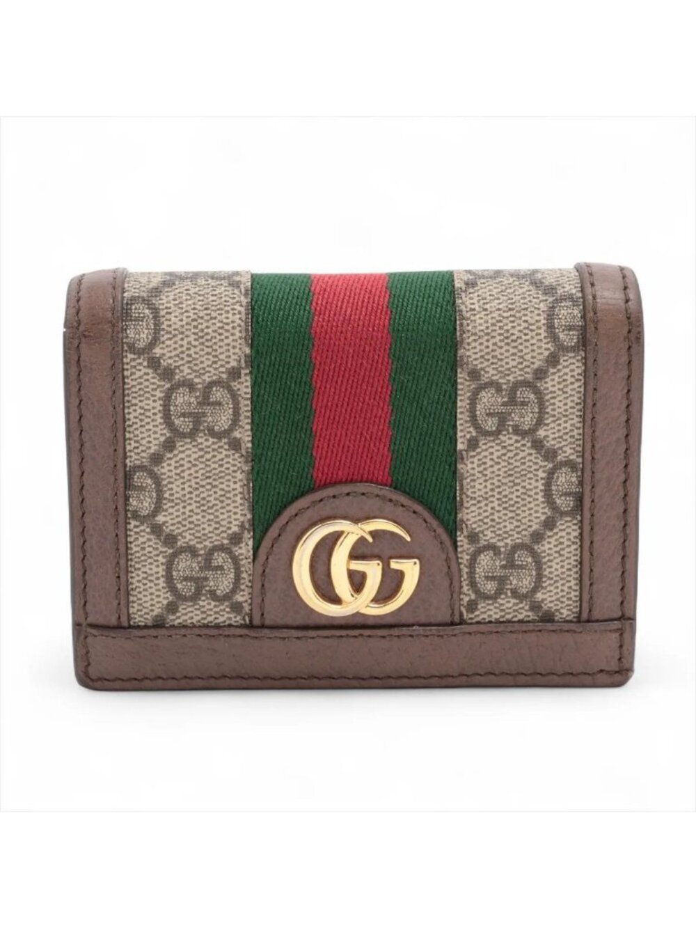 Gucci GG Supreme Sherry Line Leather Bifold Wallet Compact